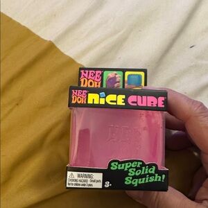 Needoh Nice Cube Super Solid Squish Pink Kids Toy